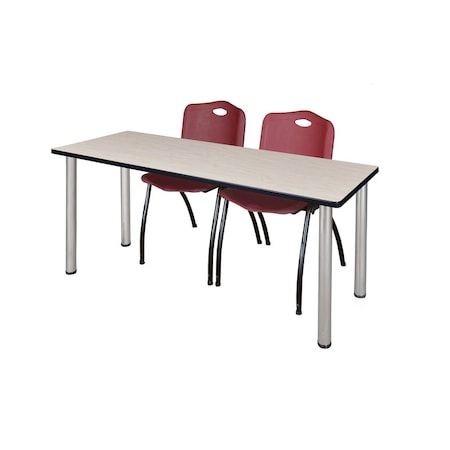 Kee Rectangle Tables > Training Tables > Kee Table & Chair Sets, 72 W, 24 L, 29 H, Maple MT7224PLBPCM47BY